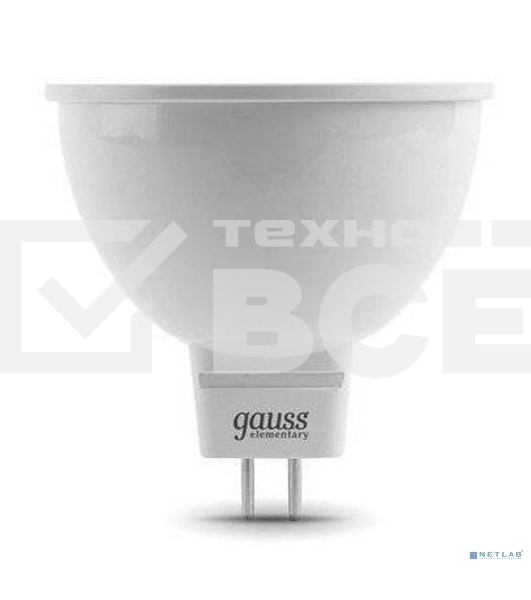 Лампа GAUSS LED Elementary 13526 MR16 GU5.3 5.5W 4100К1/10/100