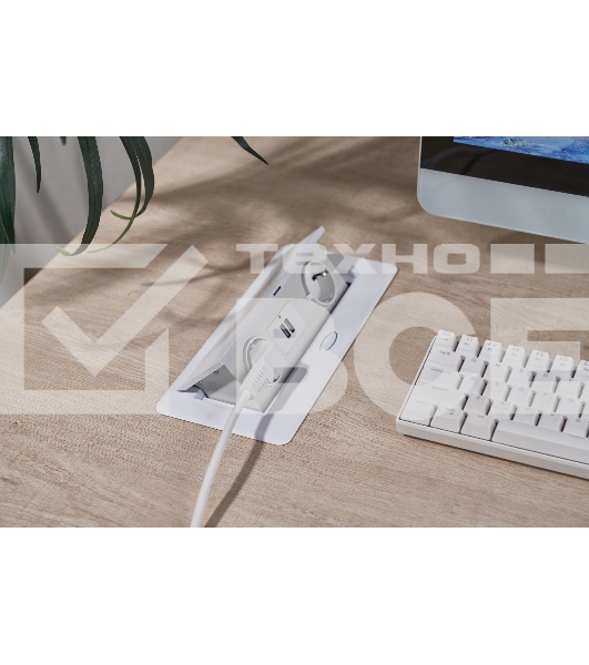 Розетка Cactus CS-SOCKET-EU/USBA-WH для столешницы белый