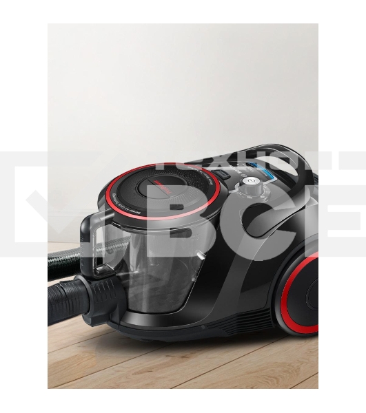 Пылесос Bosch BGS41POW1 черный/красный, 700 Вт, уборка сухая, пылесборник контейнер, 2.4 л