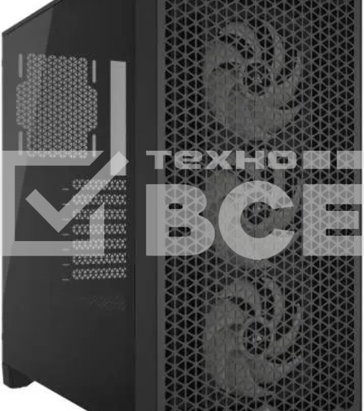 Корпус без блока питания Corsair 3000D RGB Airflow, Midi-Tower, TG, 3x120mm RGB, 2xUSB-A 3.2, E-ATX, ATX, mATX, mITX Black