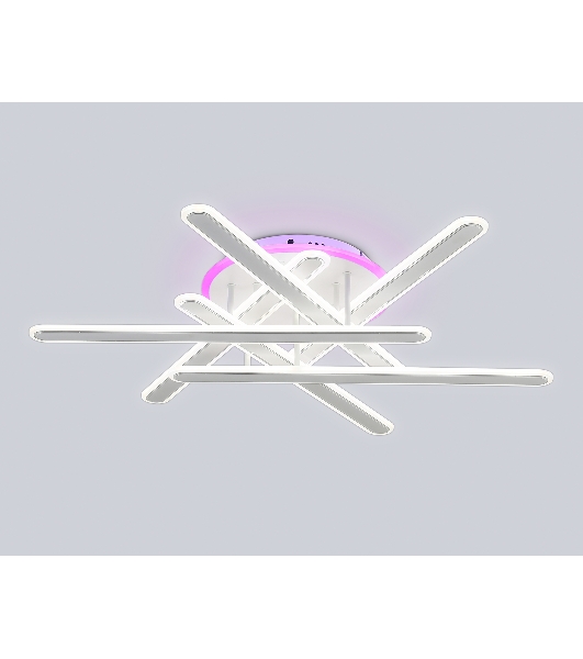 Потолочный светодиодный светильник FA8907 WH/CH белый/хром 135W 3000K-6400K+RGB 800*770*160 (ПДУ РАДИО 2.4G)