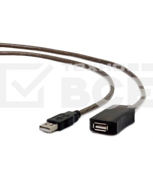 Кабель удлинитель USB 2.0 активный Cablexpert UAE-01-15M, AM/AF, 15м