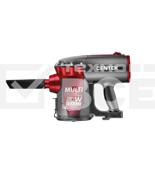 Пылесос вертикальный Centek CT-2561 красный/черный, питание от сети, 150 Вт, уборка сухая, пылесборник 0.5 л