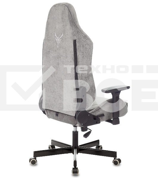 Кресло игровое Knight N1 Fabric серый Light-19 с подголов. крестовина металл