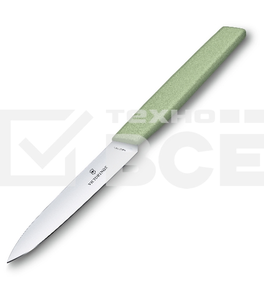 Нож кухонный Victorinox Swiss Modern (6.9006.1042) стальной разделочный лезв.100мм прямая заточка зеленый