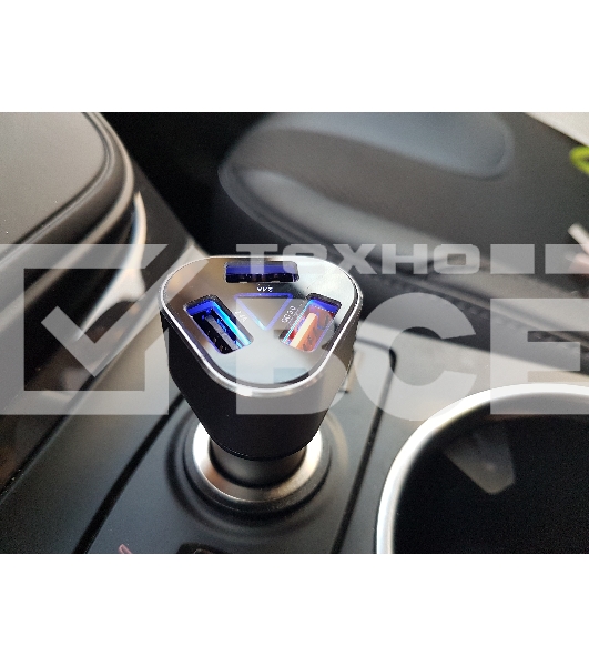 Автомобильная зарядное устройство ACD ACD-C233-X3B черный 23Вт, 3xUSB 1QC+2Smart, 3.6~12В, 3А RTL {120}