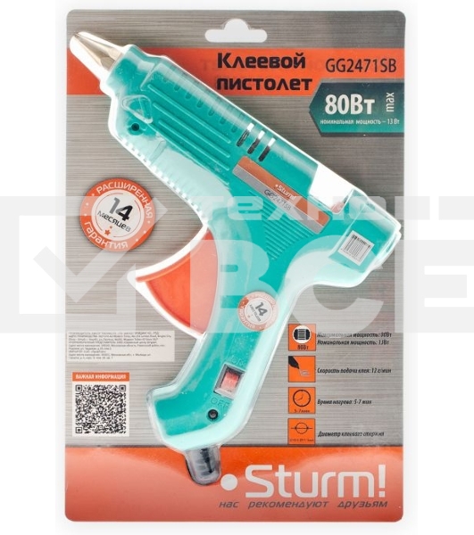 Клеевой пистолет Sturm! GG2471SB 33Вт 12гр/мин стерж.:11х100мм