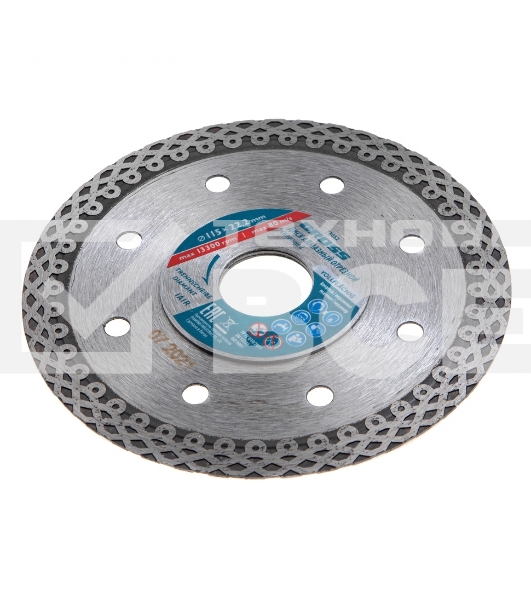 Диск алмазный ф115х22,2мм, тонкий, сплошной (Jaguar), мокрое резание Gross