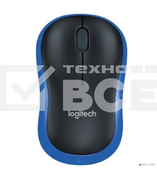 Мышь беспроводная Logitech M185 синий, 1000 dpi, радиоканал, USB, кнопки - 3