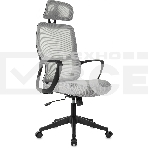 Кресло руководителя Бюрократ Wise серый, сетка/ткань, с подголов. крестов. пластик, фото15