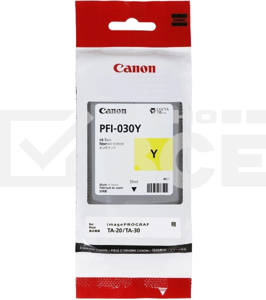 Картридж струйный CANON Pigment Ink PFI-030 Yellow желтый (55 мл) для Canon imagePROGRAF TM-240, TM-340