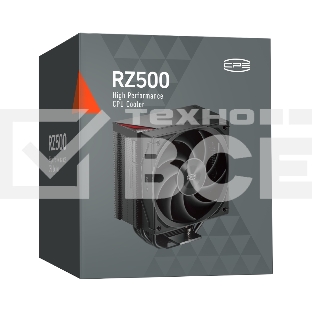 Кулер для процессора PCCooler RZ500 BK (250W, 4-pin PWM, 155mm, Al/Cu, 5x6mm, 1x120mm, 86.73CFM, 32dBA, 2200RPM, S: 1851/1700/1200/115X, AM5/AM4, black)