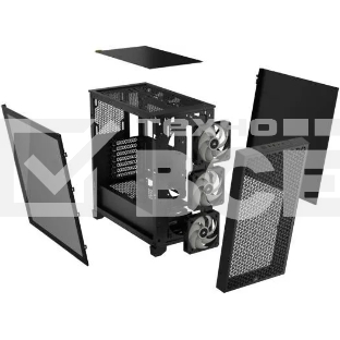 Корпус без блока питания Corsair 3000D RGB Airflow, Midi-Tower, TG, 3x120mm RGB, 2xUSB-A 3.2, E-ATX, ATX, mATX, mITX Black