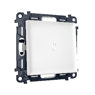 Комплект механизма 1-кл выключателя с самовозвратом с подсветкой 5600K ALFA Белый матовый QUANT (AP1220, VM113, G14W) MA122055