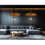 Светильник Ambrella light LH72607 BK/CF черный/кофе 6W 3000K D300*260-1770, фото4