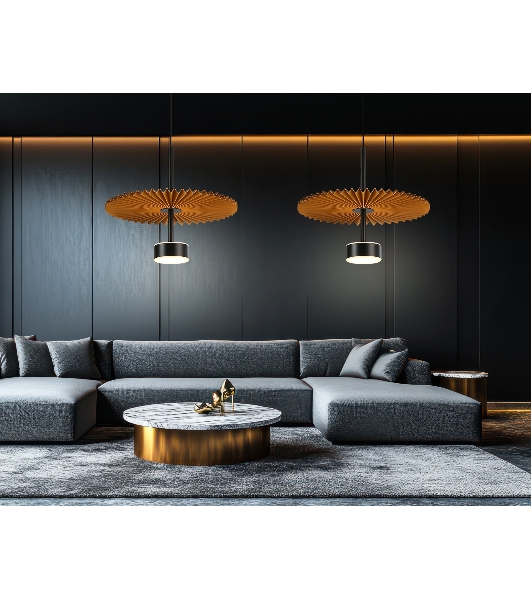 Светильник Ambrella light LH72607 BK/CF черный/кофе 6W 3000K D300*260-1770