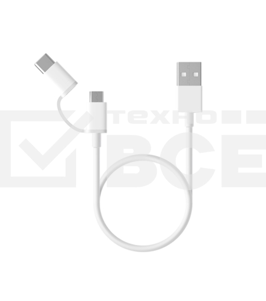 USB-кабель Xiaomi Mi 2-in-1 USB Cable Micro-USB to Type-C  (30cm)