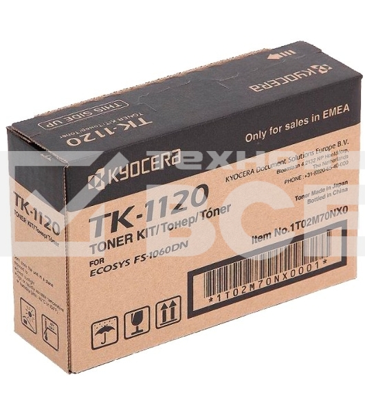 Картридж лазерный Kyocera TK-1120 (1T02M70NX0/1T02M70NXV/1T02M70NX1) черный для FS-1060DN/1025MFP/1125MFP 3000 стр.