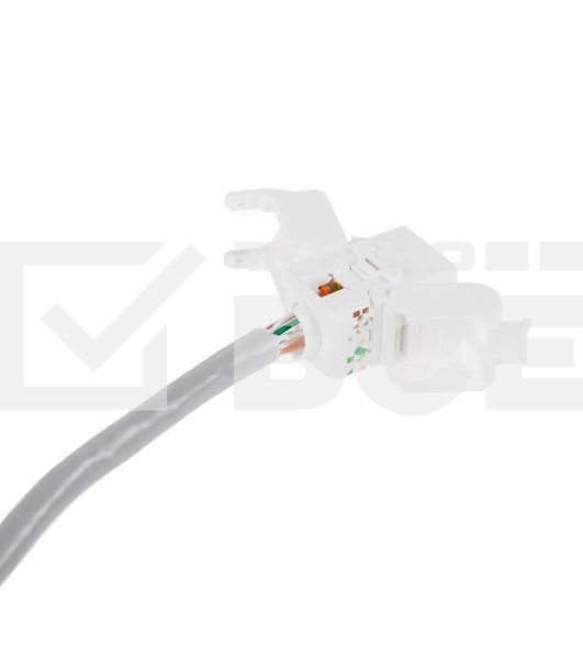 Модуль Rexant Keystone Jack RJ-45(8P8C), UTP неэкранированный, категория 5e, тип 90 градусов, самозажимной, белый