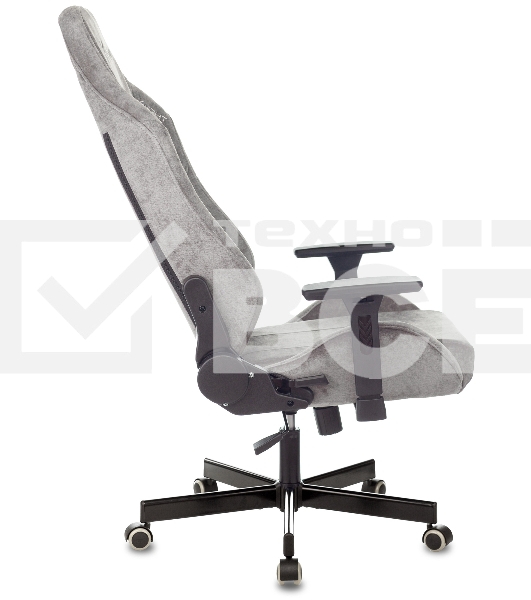 Кресло игровое Knight N1 Fabric серый Light-19 с подголов. крестовина металл