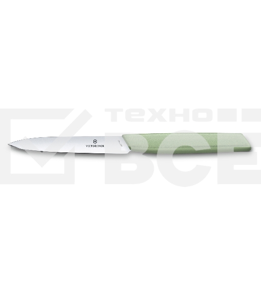 Нож кухонный Victorinox Swiss Modern (6.9006.1042) стальной разделочный лезв.100мм прямая заточка зеленый