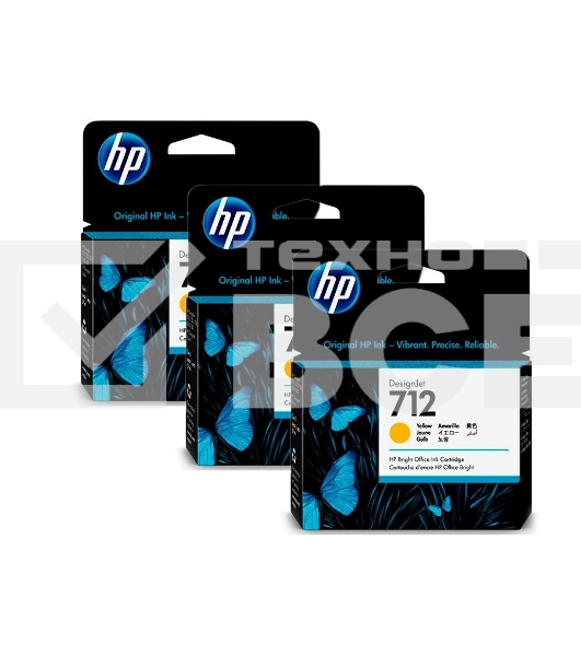 Картридж струйный HP 712 3ED79A желтый x3упак. (29мл) для HP DJ Т230/630