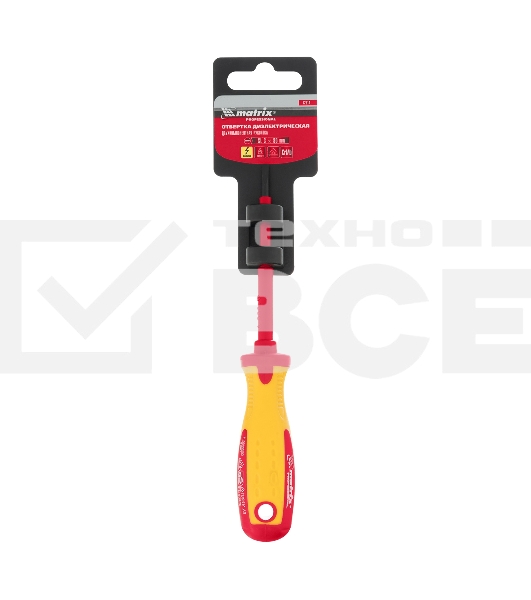 Отвертка Matrix Insulated, SL3,0 x 80 мм, CrMo, до 1000 В, двухкомп. рукоятка