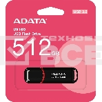 Флешка USB ADATA UV150 (AUV150-512G-RBK), 512Gb, USB 3.2, R/W 100/30, черный, фото 1