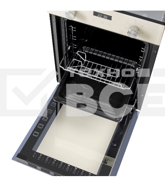 Шкаф духовой электрический Maunfeld EOEM516BG, 45 см, 51 л, бежевый, встраиваемый