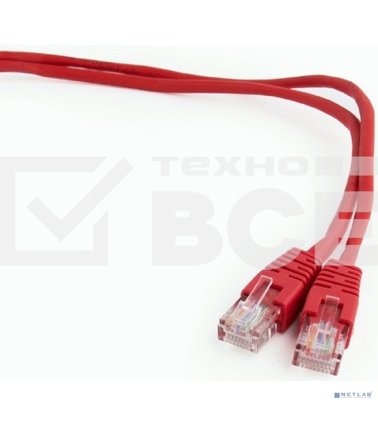 Патч-корд UTP Cablexpert кат.5e, 0.25м, литой, многожильный (красный)