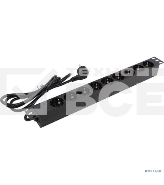 Блок розеток горизонтальный ExeGate ServerPro PDU-19H902 Al-9S-EU1.8, 19