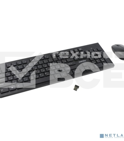Комплект клавиатура+мышь Smartbuy 206368AG беспроводной, USB, 1600 DPI, чёрный