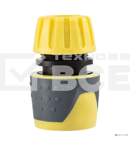 Коннектор для шланга, быстросъемный 1/2' с аквастопом и термопластичной резиной Профи ЧЕТЫРЕ СЕЗОНА