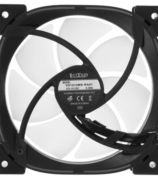 Вентилятор для корпуса PCCooler EF120 ARGb черный, 120 мм, 1500 об/мин, 25.7 дБ, 4 pin