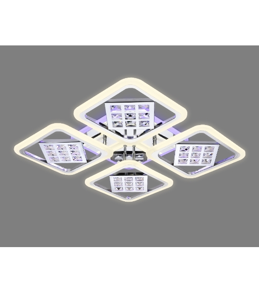 Светильник Ambrella light FA288/4 CH хром 116W 750*750*80 (ПДУ РАДИО 2.4G)