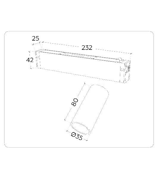 Управляемый светодиодный светильник для шинопровода Magnetic Ambrella light GL1202 BK черный IP20 7W 3000K-6400K 220V 36° D35*80 (Без ПДУ)