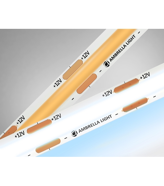 Светодиодная лента Ambrella light GS2603 COB 320Led/ 10W m/ 12V IP20 6500K/ 5000*8*1.54mm (2 конт.)