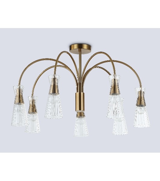 Люстра Ambrella light LH55703/7 BS/CL латунь/прозрачный E14*7 max 40W D745*460