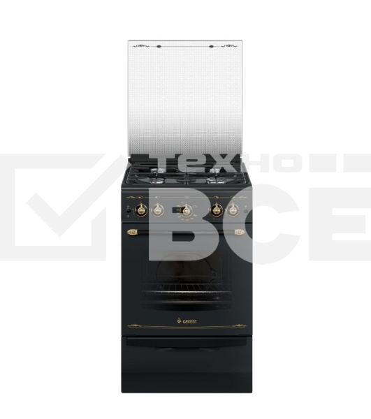 Плита газовая Gefest ПГ 5100-02 0187 черный, конфорок 4 шт, духовка 52 л, 50 см x 85 см x 58.5 см