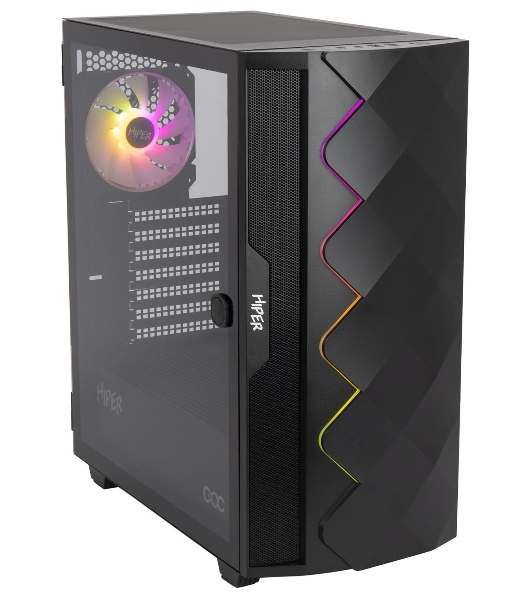 Компьютерный корпус Hiper DCB черный без БП ATX 1x120mm 1x140mm 1xUSB2.0 1xUSB3.0 audio bott PSU