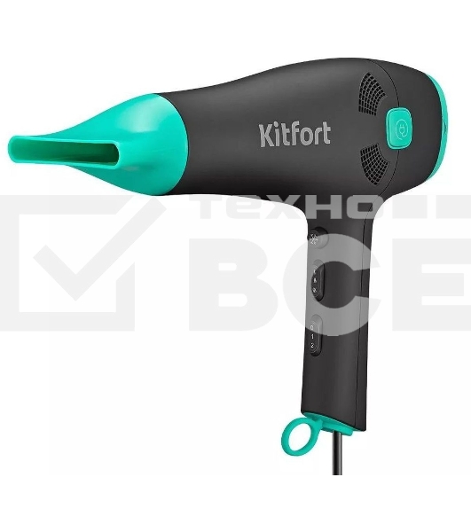 Фен Kitfort КТ-3222 2000Вт черный/бирюзовый