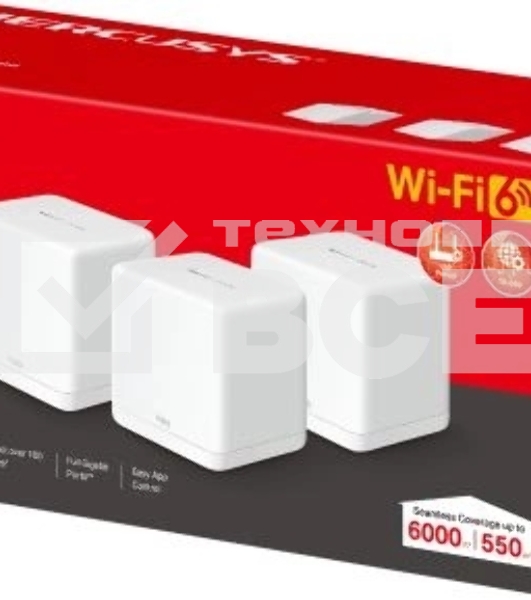 Бесшовный Mesh роутер Mercusys Halo H60X (3-pack) AX1500 Wi-Fi 6 система