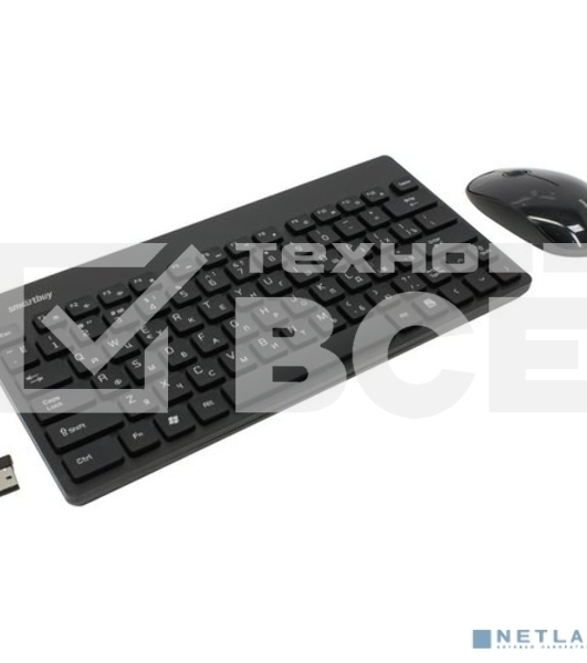 Комплект клавиатура+мышь Smartbuy 220349AG беспроводной, USB, 1600 DPI, чёрный