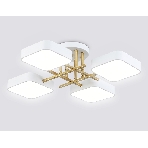 Люстра светодиодная на штанге Ambrella light FL516341/4 WH/GD белый/золото 72W 3000-6000K 550*550*150 (без ПДУ), фото8