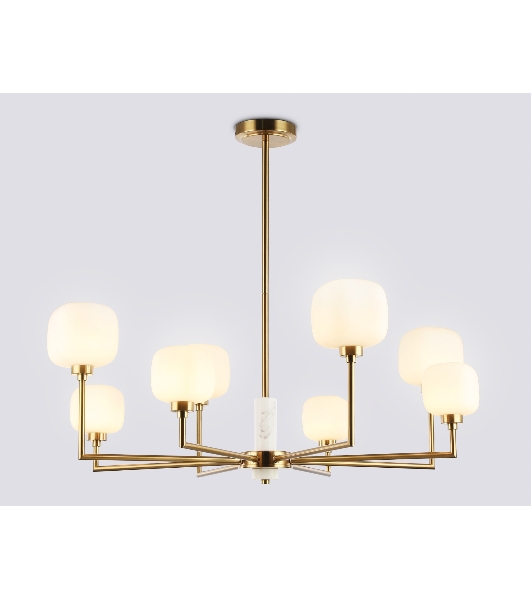 Люстра Ambrella light LH53017/8 BS/FR латунь/белый матовый G9*8 max 40W D830*680