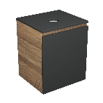 Тумба Bau Dream Blackwood 50 графит, раковина BAU Crystal 40х40, выпуск клик клак, хром, фото 1