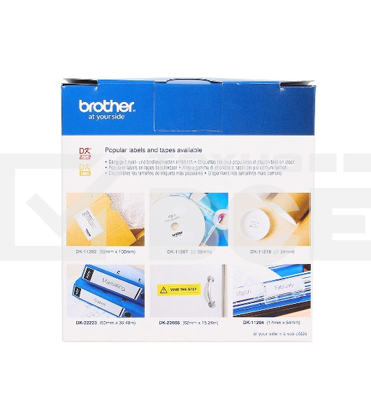 Пленочная клеящаяся лента Brother DK22211 29 мм x 15.24 м, черный шрифт, белый фон