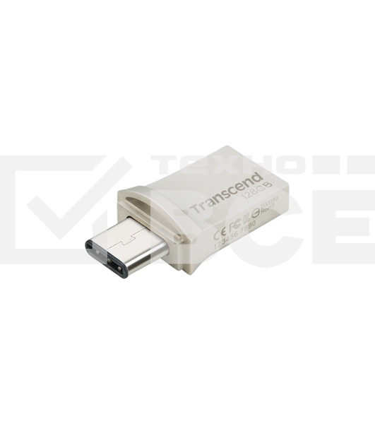 Флешка USB Transcend JetFlash 890S (TS128GJF890S), 128Gb, USB 3.1/Type-C, R/W 70/25, темно-серый
