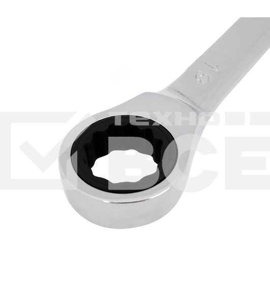 Ключ комбинированный трещоточный Rexant 19 мм, CrV, зеркальный хром