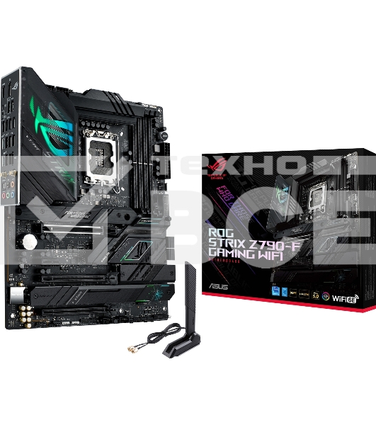 Материнская плата ASUS ROG STRIX Z790-F GAMING WIFI, LGA 1700, Intel Z790, 4xDDR5, 4xSATA, 4xM.2, 1xPCIe 5.0 x16, 2xPCIe 4.0 x4, 1xHDMI, 1xDP, 1x 2.5Gb LAN, 2xUSB-A 3.2 Gen 2, 4xUSB-A 3.2 Gen 1, 4xUSB-A 2.0, 5x3.5 мм, 7.1, Standard-ATX